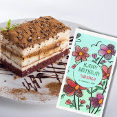 FRÜHSTÜCK EINZIGARTIGE ROTE DOODLE BLUME GEBURTSTA SERVIETTE