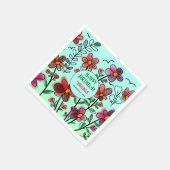 FRÜHSTÜCK EINZIGARTIGE ROTE DOODLE BLUME GEBURTSTA SERVIETTE (Ecke)