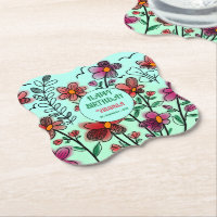 FRÜHSTÜCK EINZIGARTIGE ROTE DOODLE BLUME GEBURTSTA
