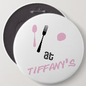 Frühstück festgesteckt button (Vorne & Hinten)