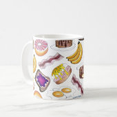 Frühstück Foods Bacon Pancake Muffin Banana Eier Kaffeetasse (Vorderseite Links)