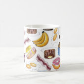 Frühstück Foods Bacon Pancake Muffin Banana Eier Kaffeetasse (Mittel)