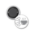 Frühstück Französisch Croissont Kaffee Runder Magnet 2,5 Cm