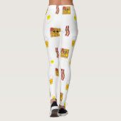 Frühstück, frittierte Eier, Waffeln, Bacon Leggings (Rückseite)