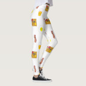 Frühstück, frittierte Eier, Waffeln, Bacon Leggings (Rechts)