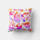 FRÜHSTÜCK, FRUCHTEN UND FRÜCHTE, blühend rosa Blau Kissen (Rückseite)