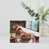 Frühstück Getreide Fruchtkäse Birne Apple Postcard Postkarte (Stehend Vorderseite)