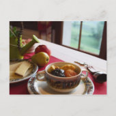 Frühstück Getreide Fruchtkäse Birne Apple Postcard Postkarte (Vorderseite)