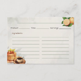 Frühstück im Bed Basic Rezept Card Begleitkarte