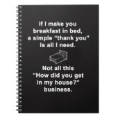 Frühstück im Bett Notizblock (Vorderseite)