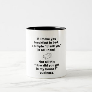 Frühstück im Bett Zweifarbige Tasse