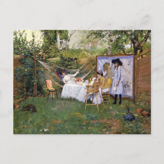 Frühstück im Freien | William Merritt Chase Postkarte (Vorderseite)