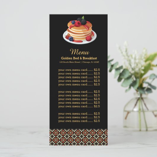 Frühstück im Menü Menükarte (Stehend Vorderseite)