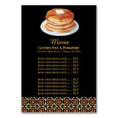 Frühstück im Menü Tischnummer (Vorderseite)