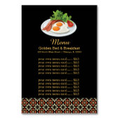 Frühstück im Menü Tischnummer (Vorderseite)