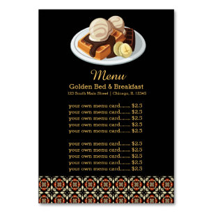 Frühstück im Menü Tischnummer