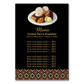 Frühstück im Menü Tischnummer (Vorderseite)