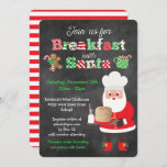 Frühstück im Stil der Santa Chalkboard Einladung<br><div class="desc">Dieses lustige und festliche Frühstück mit Santa Chalkboard Stil Einladung ist perfekt für ein Frühstück mit Santa Thema Veranstaltung! Das Design ist mit einem Chalkboard-Stil,  hellen Weihnachtsfarbenmustern und einem bezaubernden Weihnachtsmann mit einem Stapel Pfannkuchen und Milch ausgestattet.</div>