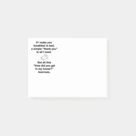 Frühstück in Bed and Breakfast Post-it Klebezettel (Vorderseite)