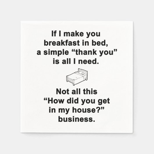 Frühstück in Bed and Breakfast Serviette (Vorderseite)