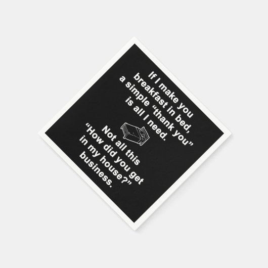 Frühstück in Bed and Breakfast Serviette (Ecke)