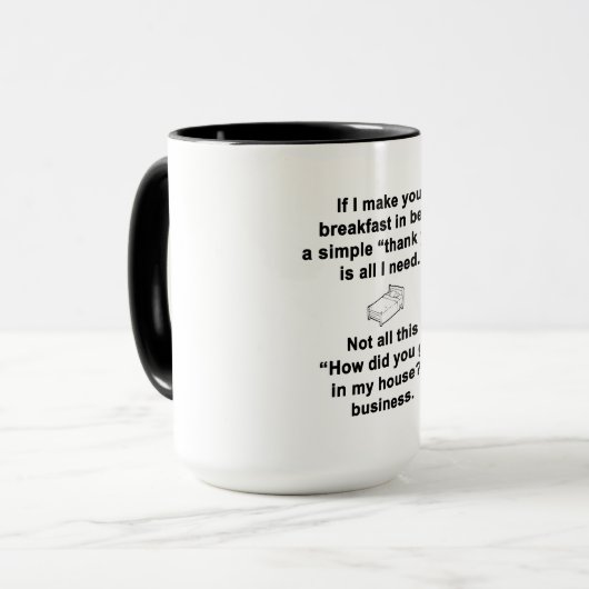 Frühstück in Bed and Breakfast Tasse (Vorderseite Links)