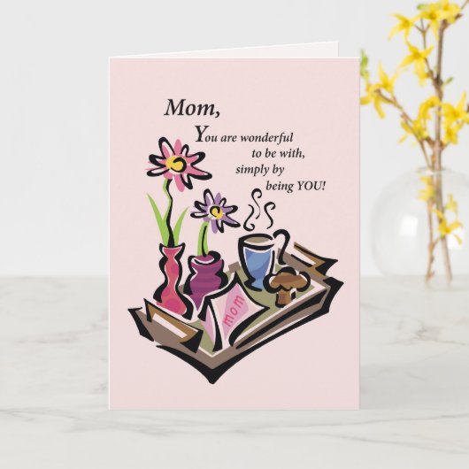 Frühstück in Bed Mama Karte (Gelbe Blume)