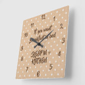 Frühstück in Bed Quote Funny Kitchen Quadratische Wanduhr (Winkel)