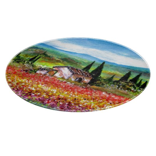 FRÜHSTÜCK IN DEN Blume DER TUSKANISCHEN LANDSCHAFT Schneidebrett (Ecke)