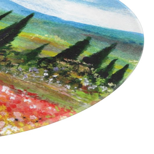 FRÜHSTÜCK IN DEN Blume DER TUSKANISCHEN LANDSCHAFT Schneidebrett (Ecke)