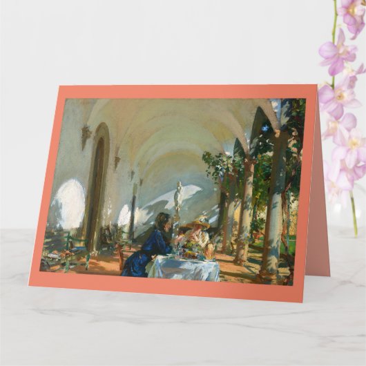 Frühstück in der Loggia, Sargent 1910 Karte (Orchidee)