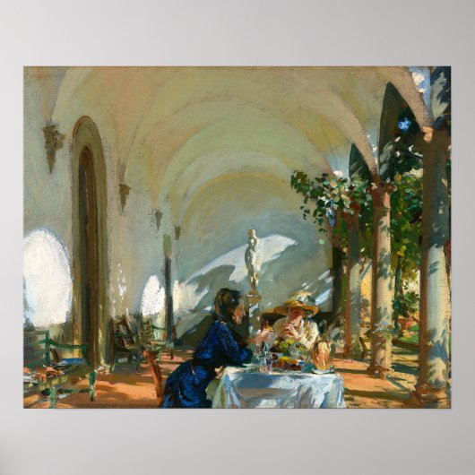 Frühstück in der Loggia, Sargent 1910 Poster (Vorne)