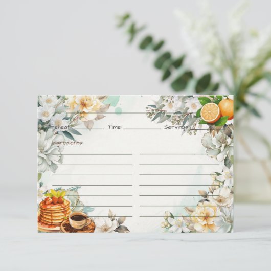 Frühstück in der Rezeptkarte Begleitkarte (Stehend Vorderseite)