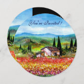 FRÜHSTÜCK IN DER TUSKANISCHEN STADT, leuchtend ros Einladung (Vorne/Hinten)