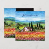 FRÜHSTÜCK IN DER TUSKANISCHEN STADT, leuchtend ros Einladung (Vorne/Hinten)