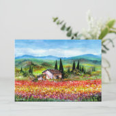 FRÜHSTÜCK IN DER TUSKANISCHEN STADT, leuchtend ros Einladung (Stehend Vorderseite)