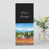 FRÜHSTÜCK IN DER TUSKANISCHEN STADT, leuchtend ros Einladung (Stehend Vorderseite)