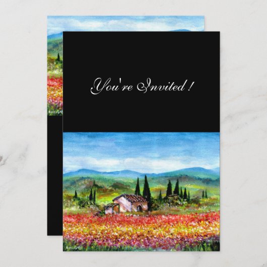 FRÜHSTÜCK IN DER TUSKANISCHEN STADT, leuchtend ros Einladung (Vorne/Hinten)