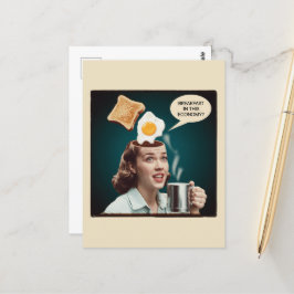 Frühstück in dieser Wirtschaft surreale Frau Postkarte