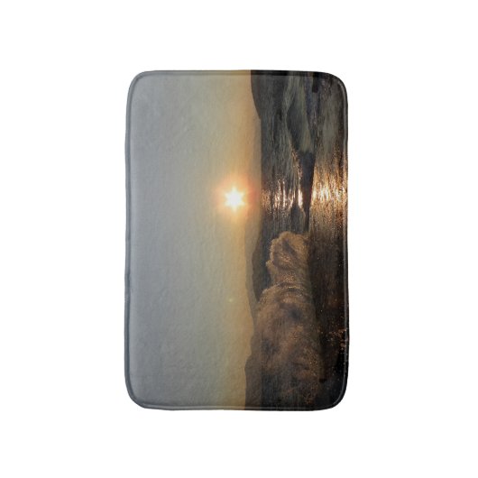 Frühstück in Kroatien schöner Sonnenuntergang Badematte (Vorderseite Vertikal)