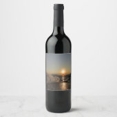 Frühstück in Kroatien schöner Sonnenuntergang Weinetikett (Vorderseite)