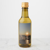 Frühstück in Kroatien schöner Sonnenuntergang Weinetikett (Vorderseite)