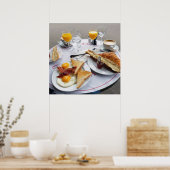 Frühstück in Paris-Frankreich-Poster Poster (Küche)