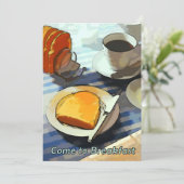 Frühstück Kaffee & Toast Einladung (Stehend Vorderseite)