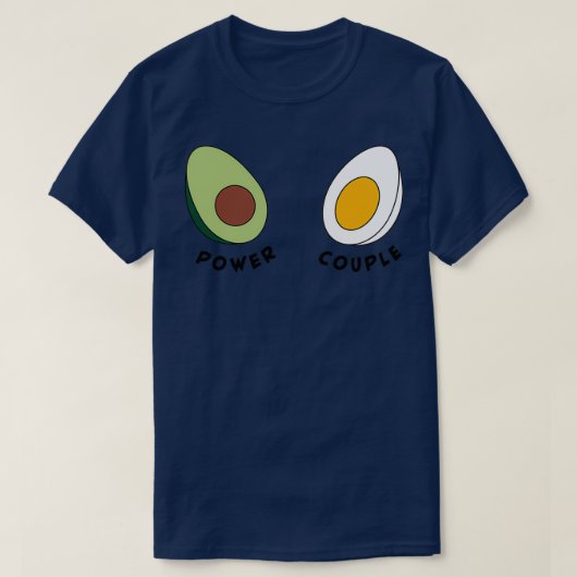 Frühstück Kraft Paar Ei und Avocado T-Shirt (Design vorne)