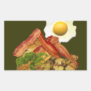 Frühstück Landschaft Bacon Eier Rechteckiger Aufkleber