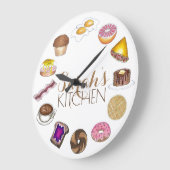 Frühstück Lebensmittel Eier Bacon Donut Kaffee Küc Große Wanduhr (Winkel)