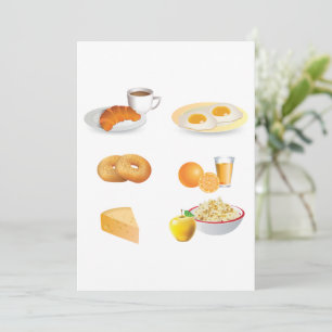 Frühstück Lebensmittel Einladung