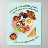 Frühstück Liebhaber Essen Kostenvoranschlag Küche  Poster (Vorne)