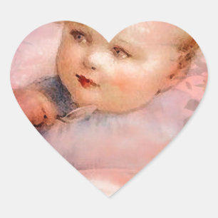 FRÜHSTÜCK MIT BABY Herz-Aufkleber
